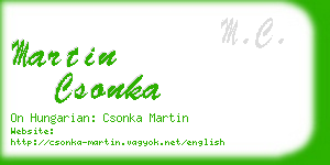 martin csonka business card
